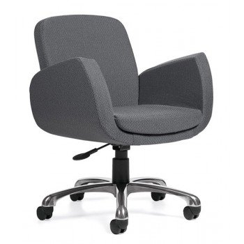 Medium Back Swivel Chair with Fully Upholstered Closed Arms 