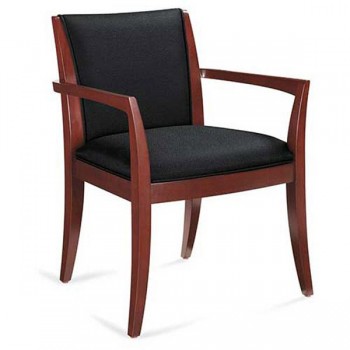 Islands Armchair with Solid Wood Frame and Upholstered Back 
