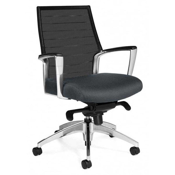 Fabric and Mesh Medium Back Tilter Chair Creative Office Furniture Houston Office Cubicles