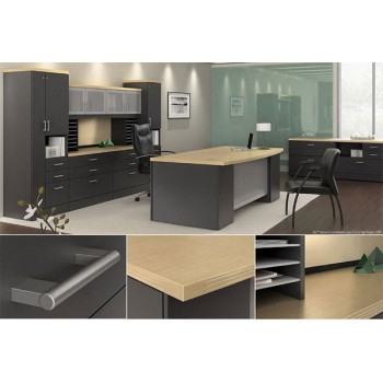 OTG 71W x 42D Bowfront Desk - Double Hanging Pedestal – Office Furniture  Today